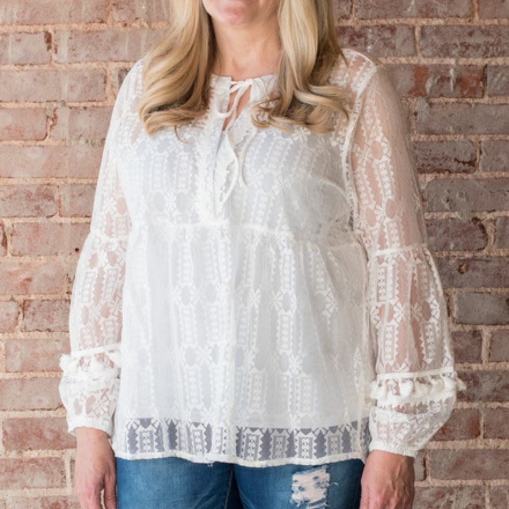 NWT White Lace Plus Size Top (1X,2X,3X)
